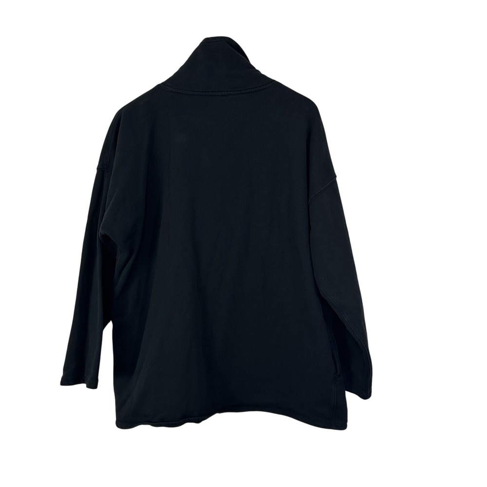 J Crew Pullover Sweatshirt Men's‎ Large Half Zip Black 100% Cotton Preppy Casual - Picture 4 of 7